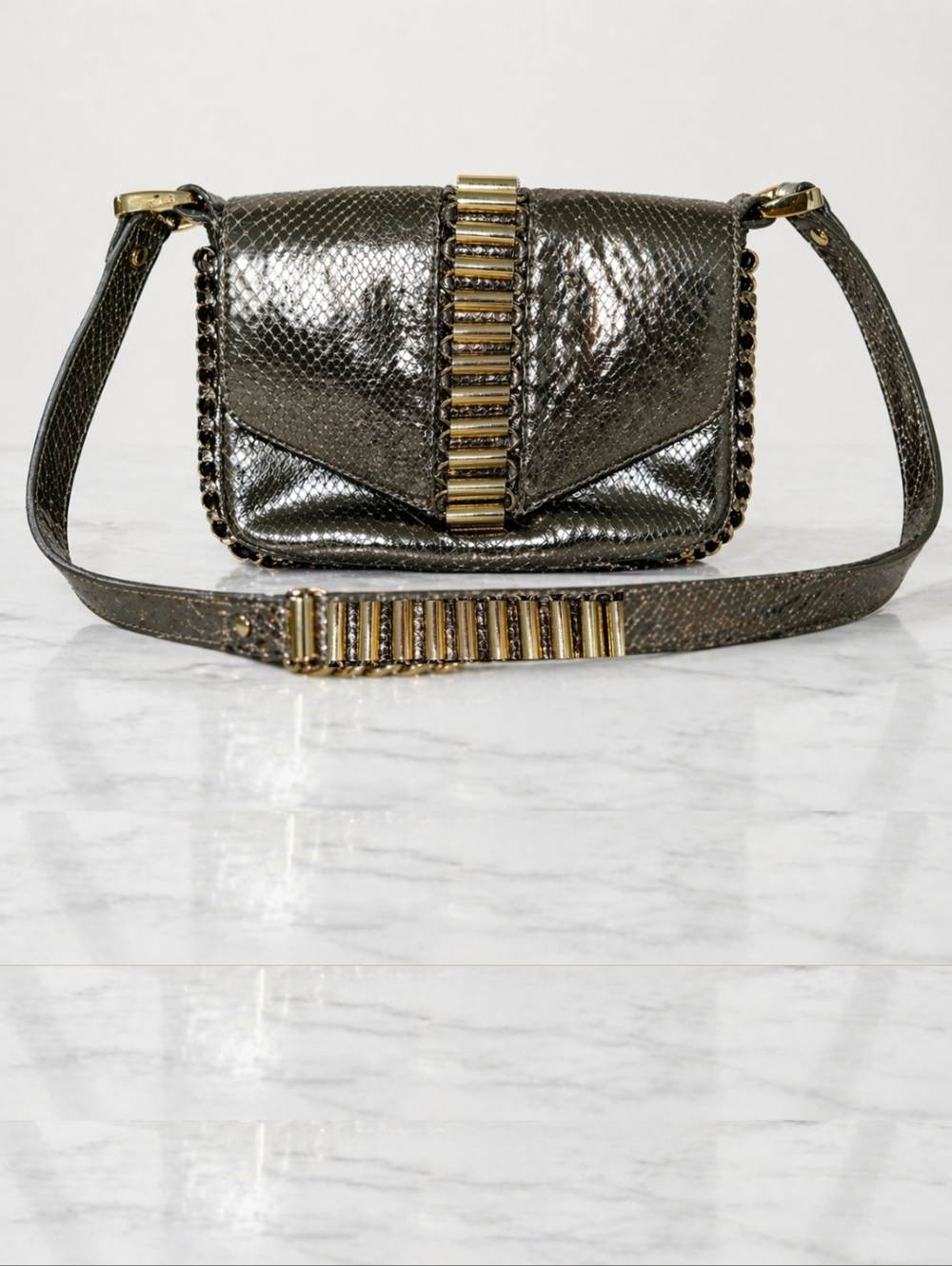 Ted Baker Metallic Snake Print Crossbody Bag